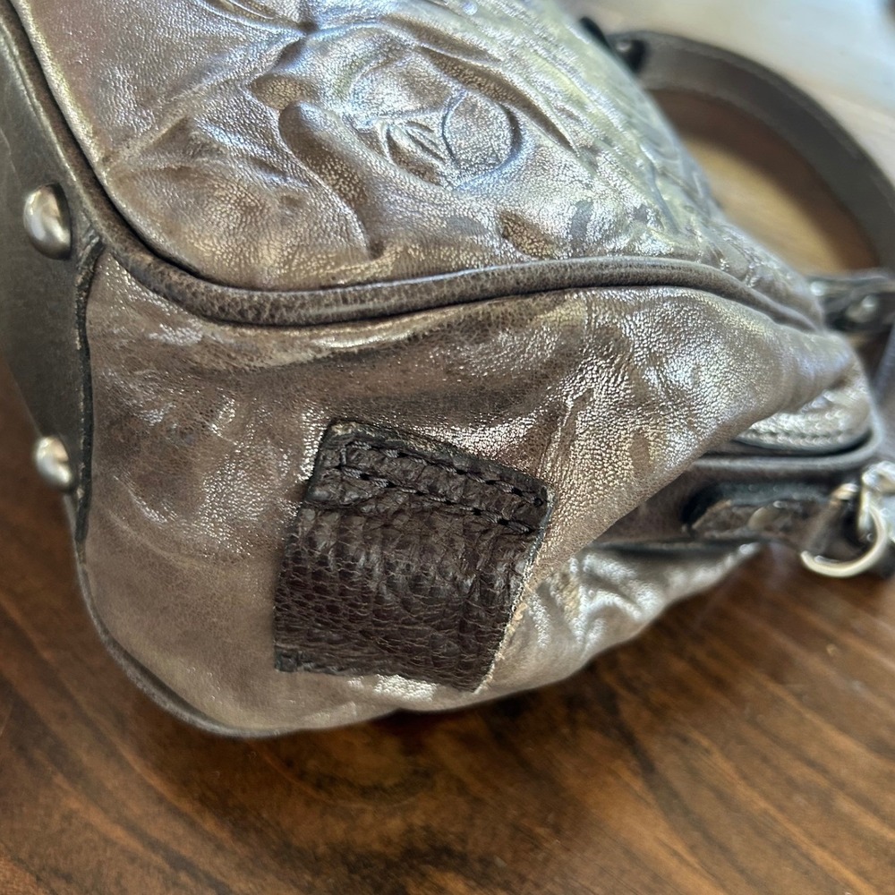 Patricia Nash Cassini Crossbody Bag Purse Pewter Floral Embossed Romantic Y2K - Picture 5 of 13